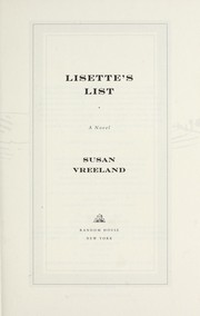 Lisette's List A Novel. Cover Image